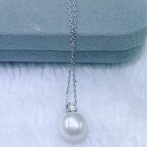 Pendentif en perle d'eau douce Zhuji 11-14 mm, presque sans défaut, style classique argenté pour la princesse Diana, comprend des pendentifs et des breloques - Product Image 4