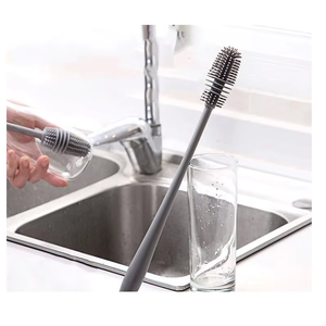 <b>Silicone</b> Kitchen Cleaning Brush with Long 28CM Handle for Cups Milk Bottles & Glassware-Multi-Functional <b>Tool</b> - Product Image 4
