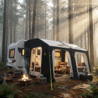 Auvent gonflable pour caravane YYD OVERLAND 9,1 m² en TPU avec structure pneumatique en tissu DTY, protection UV 50+, installation en 5 minutes, rail latéral pour camping-car