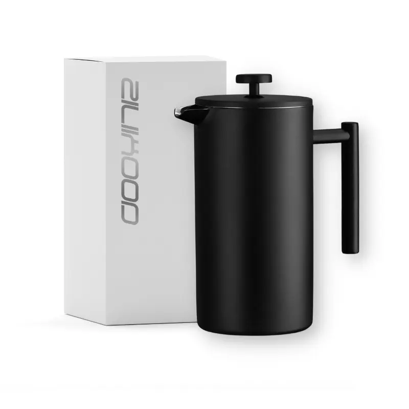 Hot Sale Classic Stainless Steel Double Walls 350ml 800ml 1000ml Coffee French Press Coffee Maker