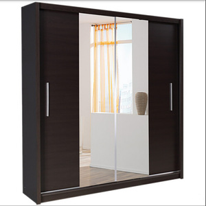 Armadio Moderno Personalizzato <span class=keywords><strong>a</strong></span> 6 Ante Scorrevoli con <span class=keywords><strong>Specchio</strong></span> e Pannelli in Legno per Camera da Letto con Chiusura Ammortizzata - Product Image 6
