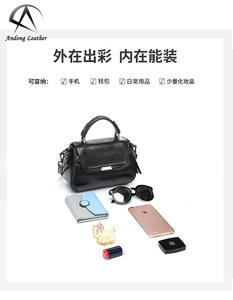 Bolso Bandolera de Cuero Genuino Andong para Mujer, Elegante, Casual, Multifuncional, para Oficina, Fiesta, Bolso de Mano - Product Image 2