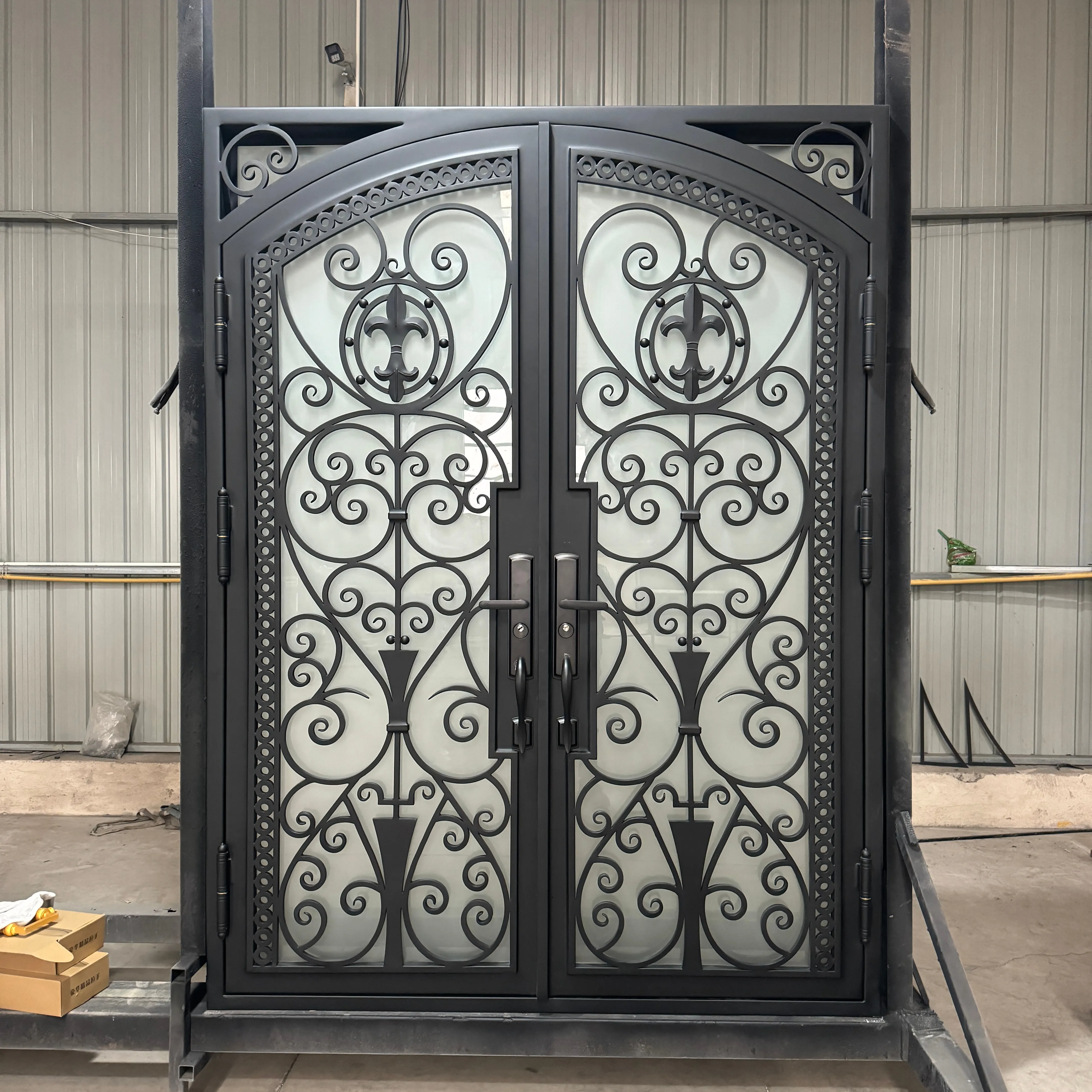TOMA wrought iron entrance security steel door double door iron gates entrance double door iron gates entrance