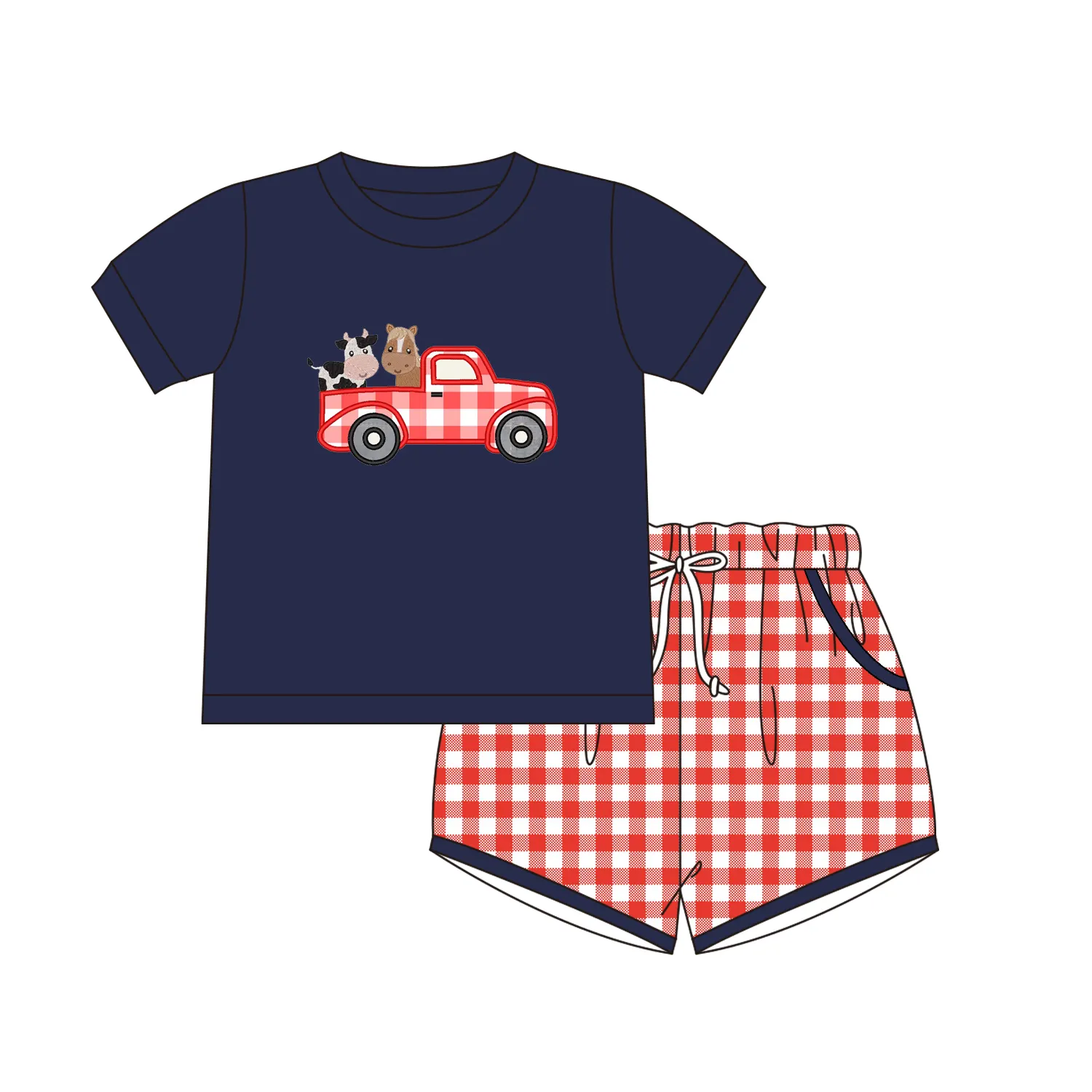 Conjunto de roupas infantis boyis, conjunto de roupas de bebê macias de algodão para fazenda animais coleção de roupas