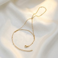 Bracelet chaîne de doigt en acier inoxydable 316L avec croix, breloque CZ et perles, plaqué or PVD, étanche, bijoux de vacances, fabricant