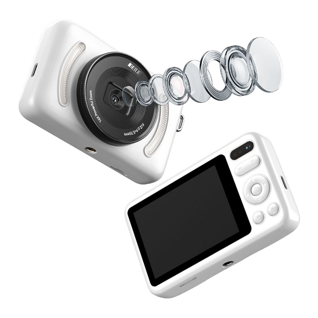 Benjie Compact 64MP Dual Lens Camera Pocket-Sized Campus Creator for Students Auto Focus Waterproof HD Instant 1080p for Selfie