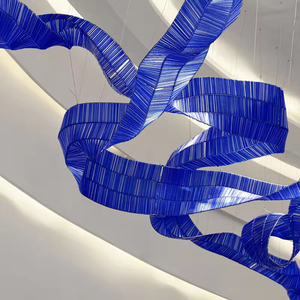 Ribbon Shape Decorative Pendant <b>Light</b> Hotel Lobby Banquet Custom Large Luxury Chandelier - Product Image 5