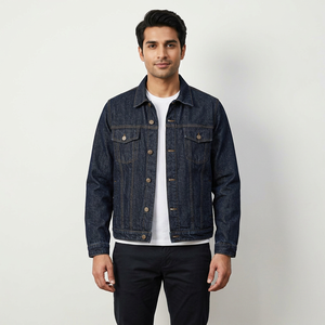 Customizable <b>Denim</b> <b>Jacket</b> for <b>Men</b> Vintage Blue Cotton Winter Coated XS Size Available Wholesale Outerwear - Product Image 1