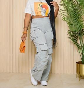 Pantalones Deportivos para Mujer Viviblook Z1125PT01, Cintura Elástica con Hilo de Moda, Múltiples Bolsillos, Pierna Recta, Pantalones Casuales - Product Image 5