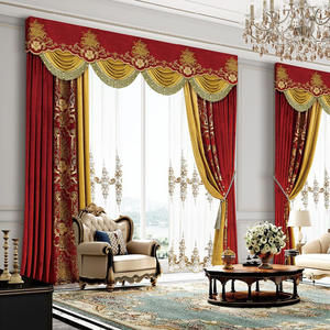 Rideaux occultants thermiques en tissu chenille à motif floral de style <span class=keywords><strong>baroque</strong></span> opulent, isolés pour toutes les saisons, avec cantonnière - Product Image 4