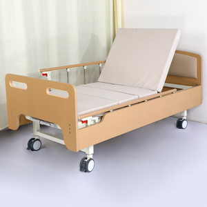 Lit de soins infirmiers manuel pour maisons de soins infirmiers Lit d'hôpital à manivelle pour patients paralysés Lit médical en bois à double bascule - Product Image 3