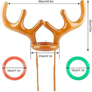 2024 Wholesale Inflatable Reindeer Antler Ring Toss Decoration For Christmas Party Games