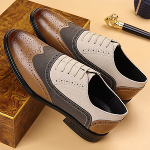 Zapatos de Cuero Brogue con Punta en Pico para Hombre, Tallas Grandes, con Detalles Tallados, Calzado Formal de Negocios, Casual, con Logotipo Personalizado Disponible - Product Image 4