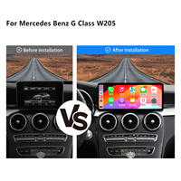 Navigateur GPS ultra-fin 12,3 pouces, autoradio avec CarPlay sans fil intégré, Android Auto, système d'exploitation Linux, WiFi pour Mercedes-Benz Classe C (W205)
