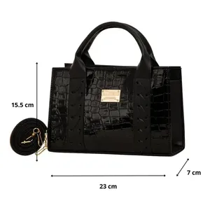 Bolso Bandolera Negro Fana Regina, Impermeable, Forro de Cuero PU, Cierre de Cremallera, Bolso de Hombro de Moda para Mujer, Uso Diario - Product Image 3