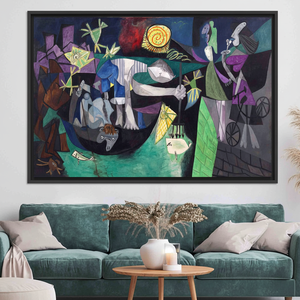 Cuadro Decorativo en Lienzo con Marco Transparente de Picasso 'Pesca Nocturna en Antibes' - Product Image 3