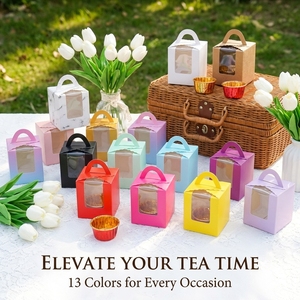 Cajas <span class=keywords><strong>para</strong></span> Cupcakes con Asa y Ventana, Cajas <span class=keywords><strong>de</strong></span> Papel <span class=keywords><strong>para</strong></span> Pastelería, Caja <span class=keywords><strong>para</strong></span> Pasteles <span class=keywords><strong>para</strong></span> Fiestas <span class=keywords><strong>de</strong></span> Cumpleaños y Bodas - Product Image 6