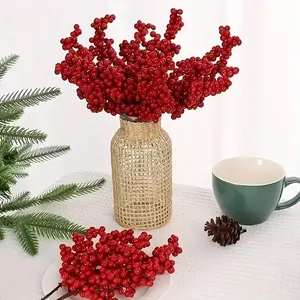 Giáng sinh trang trí nội thất màu đỏ Berries chi nhánh nhân tạo trái cây Vòng Hoa đồ trang trí Xmas cây với cây giả hoa holly Berry nhị - Product Image 2