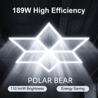 Station de lavage de voitures électrique Polarbear, équipement d'éclairage hexagonal, système de grille de plafond pour stand de detailing automobile, super lumineux