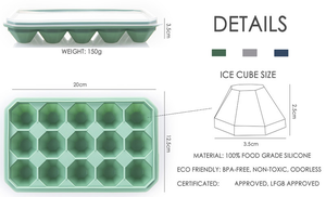 Moldes de Silicona Reutilizables Libres de BPA, Ecológicos, de Grado Alimenticio, con 15 Cavidades en Forma de Diamante para Cubitos de Hielo, Apilables, para Uso Doméstico - Product Image 6