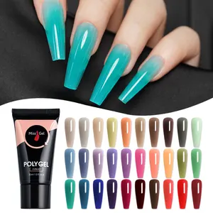 Missgel gel poli gel uv poly gel, extensão de unhas em cores sólidas 15g acrílico