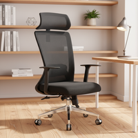 Chaise de bureau exécutive ergonomique contemporaine en maille, pivotante, réglable, avec vérin à gaz, pour bureau à domicile, hôpital, hôtel