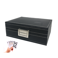 Cartes à jouer personnalisées imprimées à la demande, faites à la main, gaufrées, quatre couleurs, en packs doubles, avec emballage en plastique et en cuir