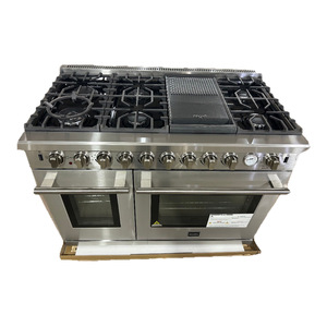 Cuisinière à gaz 7 brûleurs de 48 pouces avec four, en acier inoxydable, autoportante - Product Image 5