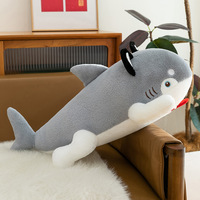 Peluche Chien Requin Amusante, Animal en Peluche Ultra Doux en Coton PP pour Câliner et Dormir, Compagnon de Lit Original, Cadeau en Gros