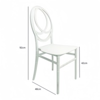 Chaise en bambou blanc de luxe, matériau PP durable, pour hôtel moderne, salle à manger, fête, mariage, événement, banquet, extérieur, chaise en plastique