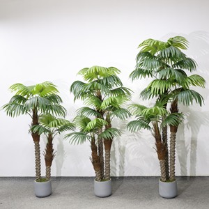 Multi-Stem Luxury <b>Artificial</b> Palm <b>Tree</b> UV Resistant Water Resistant Eco-Friendly Plastic Detachable Trunks for Home Office Hotel - Product Image 2