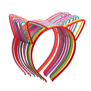 Accessoires de cheveux vierges de dessin animé mignon à prix abordable pour tous les âges conception coréenne en plastique couleur unie bandeaux d'oreille de chat pour les filles - Product Image 4