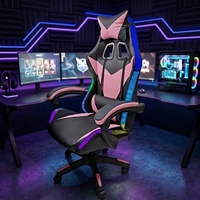 Chaise de jeu RGB en cuir PU ergonomique avec massage lombaire, directement de l'usine, pour usage domestique