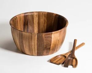 Cuencos de madera de diseño único y elegante con 2 espátulas Vajilla Cuenco decorativo Diseño curvo indio Cuencos ecológicos para servir - Product Image 4