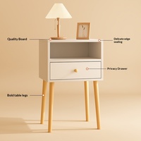 Petite table de chevet en MDF, simple et compacte, pour chambre moderne et minimaliste, rangement pour petits appartements