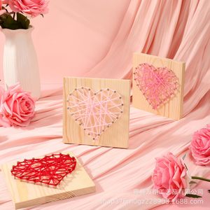 Kit de arte con hilo para decoración de uñas con forma de corazón de madera, decoración creativa para San Valentín, regalo para parejas, amigos, decoración del hogar - Product Image 3