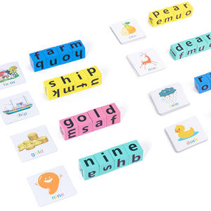 Juguetes de Aprendizaje del Alfabeto Montessori, Bloques de Lectura Educativos para Niños Preescolares de Madera Ecológica, Juegos de <span class=keywords><strong>Ortografía</strong></span>, Tarjetas de Memoria con Letras - Product Image 5