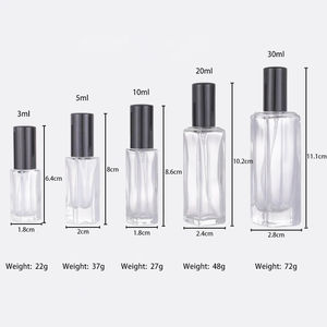 Rỗng Mini 3Ml <span class=keywords><strong>5Ml</strong></span> 10Ml 15Ml 20Ml Rõ Ràng Vuông Bơm Lại Nước Hoa Chai Thủy Tinh Đáy Dày Hình Chữ Nhật Parfum Chai Thủy Tinh - Product Image 2