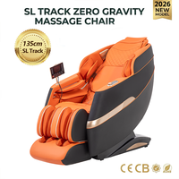 Fauteuil de massage Shiatsu OYEAL de luxe moderne pour les pieds et le corps entier avec modes zéro gravité, enveloppement par airbag, en PU haut de gamme, orange, à brancher