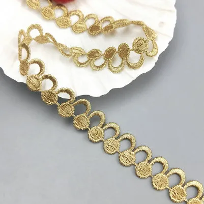 Factory direct selling fabric materials gold clothing accessories curtain embroidery lace trimming