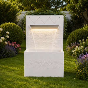 Fuente de Agua de 5 Niveles de Resina Impermeable, Diseño Artesanal Ecológico de Fibra de Vidrio para Jardín de Rocas y Decoración Exterior - Product Image 2