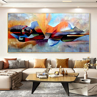 Tableau mural en toile 100 % fait main, personnalisé, vente en gros, affiche Bouddha Dormant, image décorative pour la maison, peinture abstraite de figure