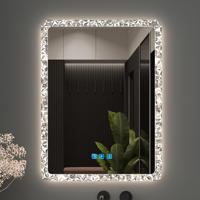 Kingstin Espejo Inteligente LED Cristal Lujo Luz RGB Pared Baño Tocador Tamaño Personalizado