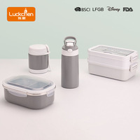 Ensemble boîte à lunch isotherme et gourde avec paille en acier inoxydable pour enfants, avec fourchette et cuillère, portable