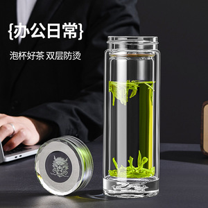 Double Layer Glass Cup With Lid 350Ml For Car And Gift Use - Product Image 3