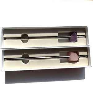 Commercio all'ingrosso 304 di Paglia In Acciaio Inox Eco-Friendly Cannuccia, Naturale Quarzo Rosa Energia di Guarigione di cristallo di cristallo di paglia - Product Image 4