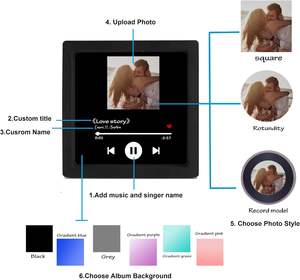 Aimants de réfrigérateur personnalisés avec musique, aimants de réfrigérateur avec photo personnalisée, décoration de maison unique, cadeau - Product Image 2