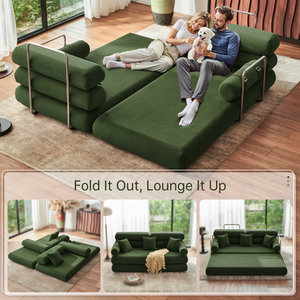 Conjunto de Sala de Estar Moderno, Cómodo Sofá Cama Tipo Futón con Diseño Plegable, Sillones Reclinables de <span class=keywords><strong>2</strong></span> Plazas - Ofertas y Precios de Fábrica - Product Image 6