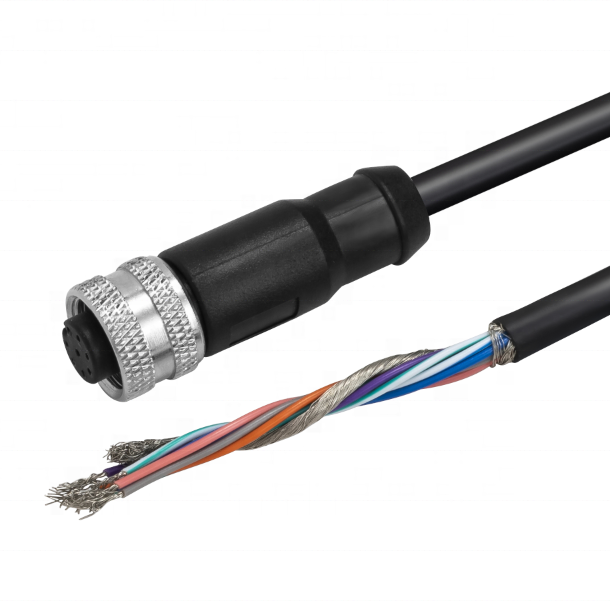M12 Waterproof Plug 2/3/4/5/6/7/8 Pin IP68 Cable Sealed Straight or Right Angle M8 M12 Connector