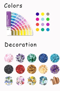 Duftkerzen in Verschiedenen Dekorativen Designs aus Natürlichem Sojawachs, Umweltfreundlich, Handgefertigt, Schwarzes Glas, Kristalle, Getrocknete Blumen, für Diwali und Ramadan - Product Image 5